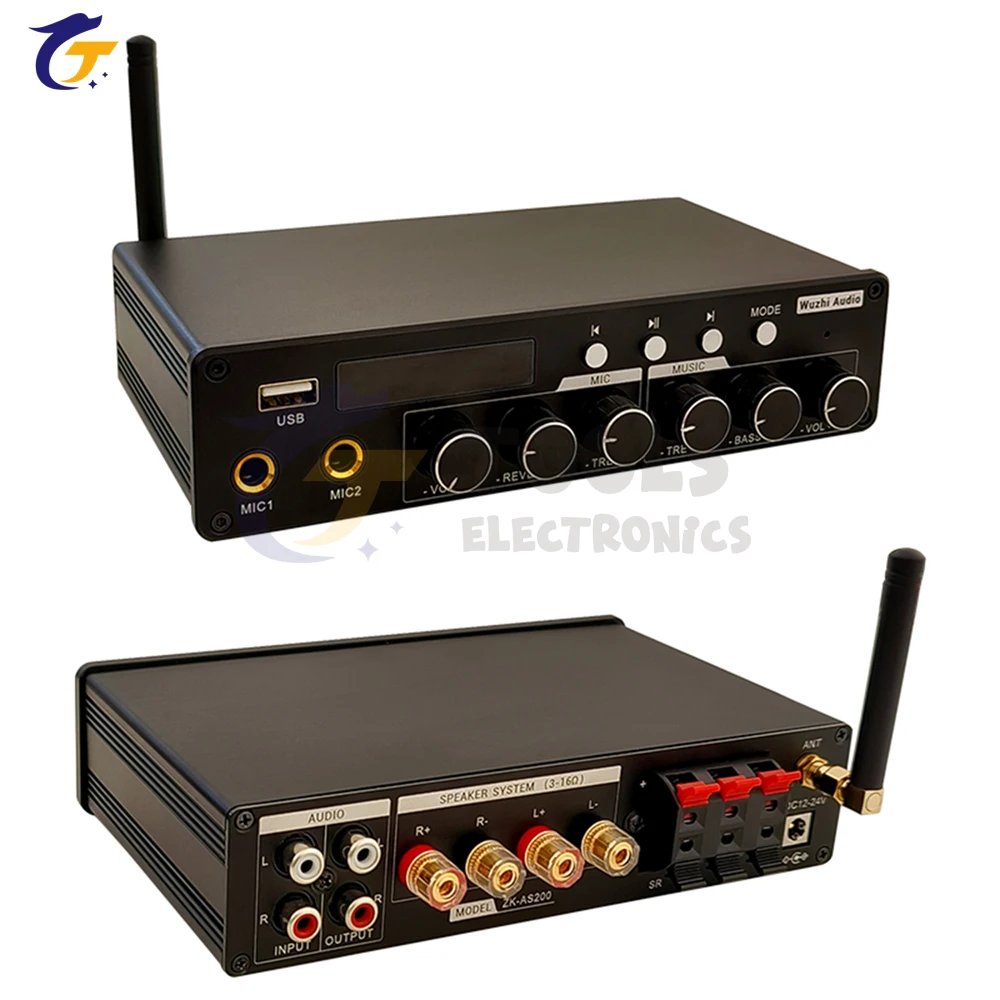 

TPA3116D2 Bluetooth Amplifier DC 12-24V 200W Digital Audio Power Amplifiers ZK-A1200 for Home Theater Theater Ktv