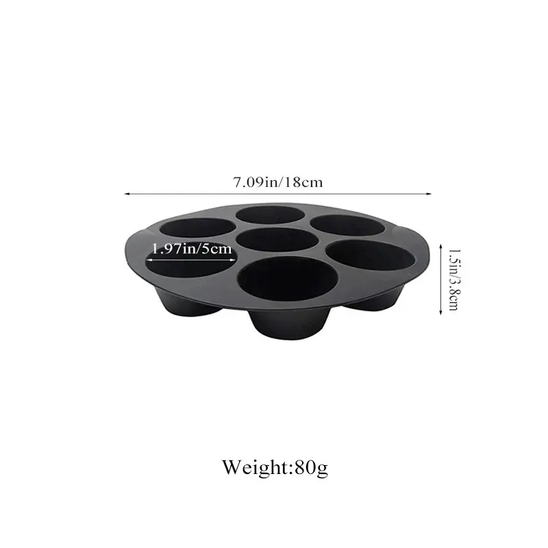 7 Inch 7 Cups Airfryer Silicone Muffin Pan Cupcake Mold for 3.5 to 5.8 L Air Fryer Accessories Non Stick Mini Cake Mould