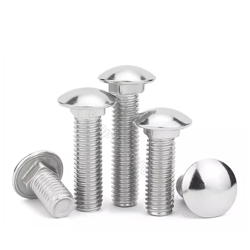 

M6 M8 M10 M12 Truss Round Head Square Neck Carriage Screw DIN603 304 Stainless Steel Coach Big head Carriage Bolt for Shelf Desk