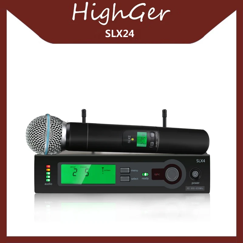 

HighGer Top Quality SLX SLX24 B58 UHF Professional Wireless Microphone System Super Cardioid Handheld Microfone Mic