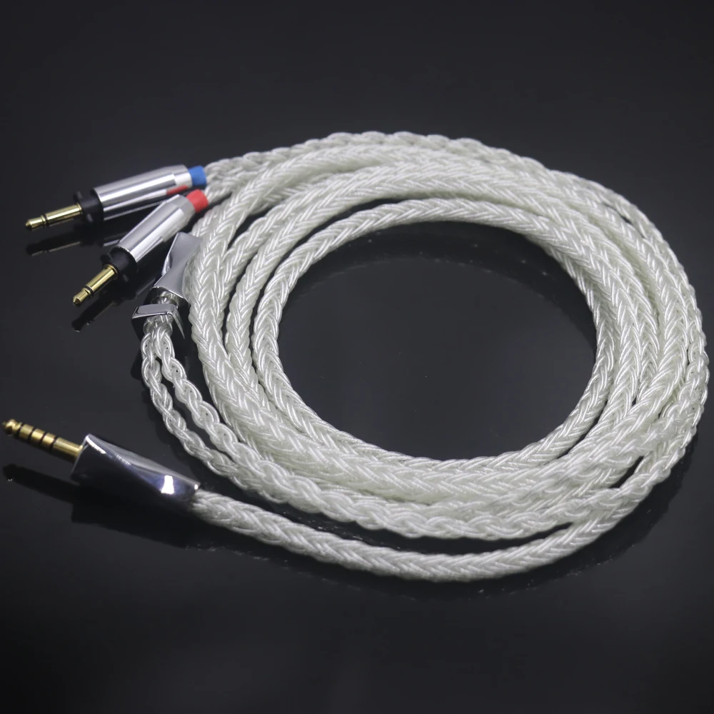 HIFI 16 Core Pure Silver For Final SONOROUS IV VI VIII X Headphone Balance Cable 2.5/3.5/4.4mm Headset Wire