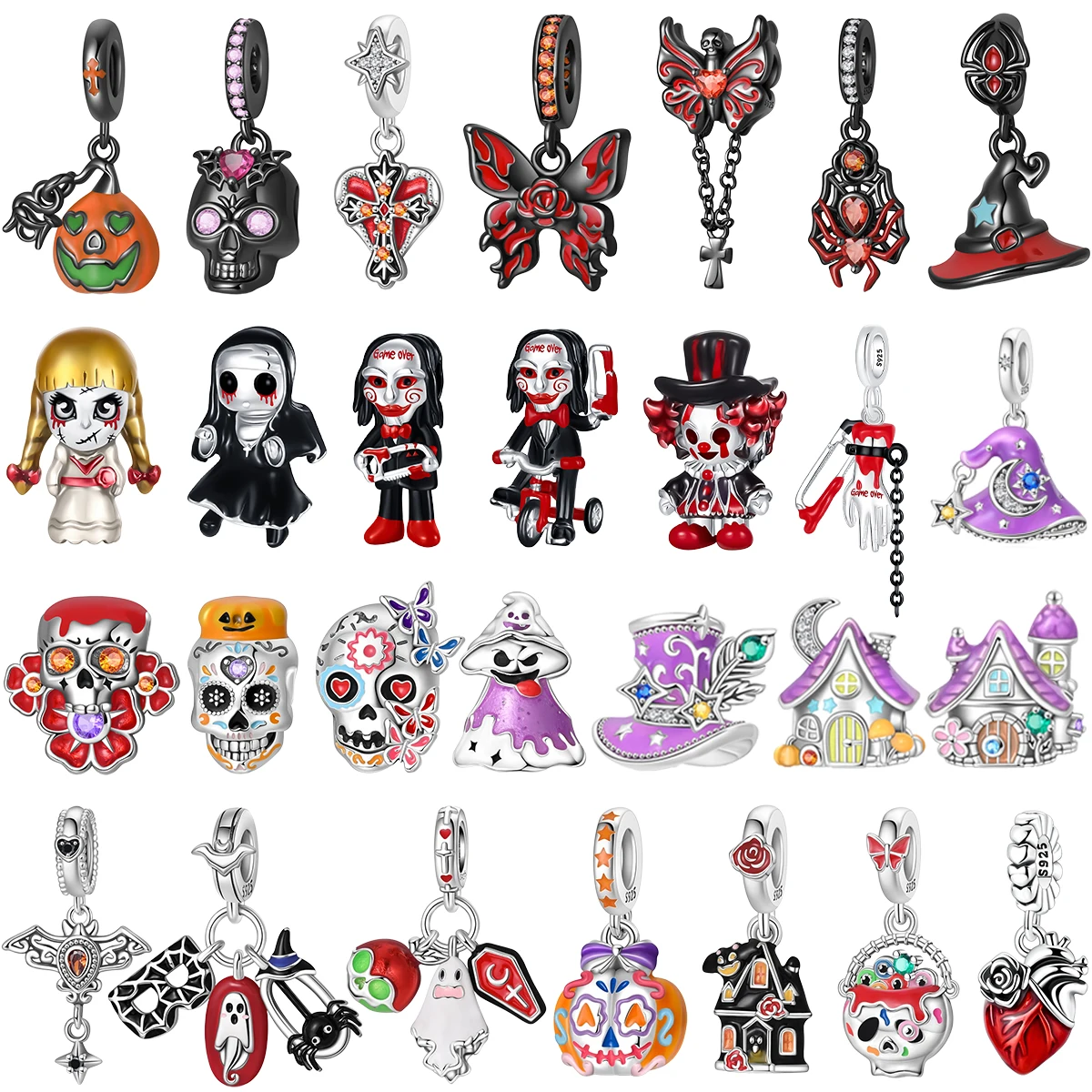 

Новый Хэллоуин, стерлинговое серебро 925, подвески в виде черепа, светящаяся тыква, летучая мышь, призрак, гроб, бусина, кулон, ожерелье, браслет, сделай сам, ювелирные изделия, подарок