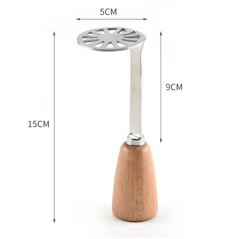 50Pcs/Lot Stainless Steel Potato Mashers With Wood Handle Ricers Sweet Potato Purple Potato Pumpkin Mud Press Home Kitchen Tool