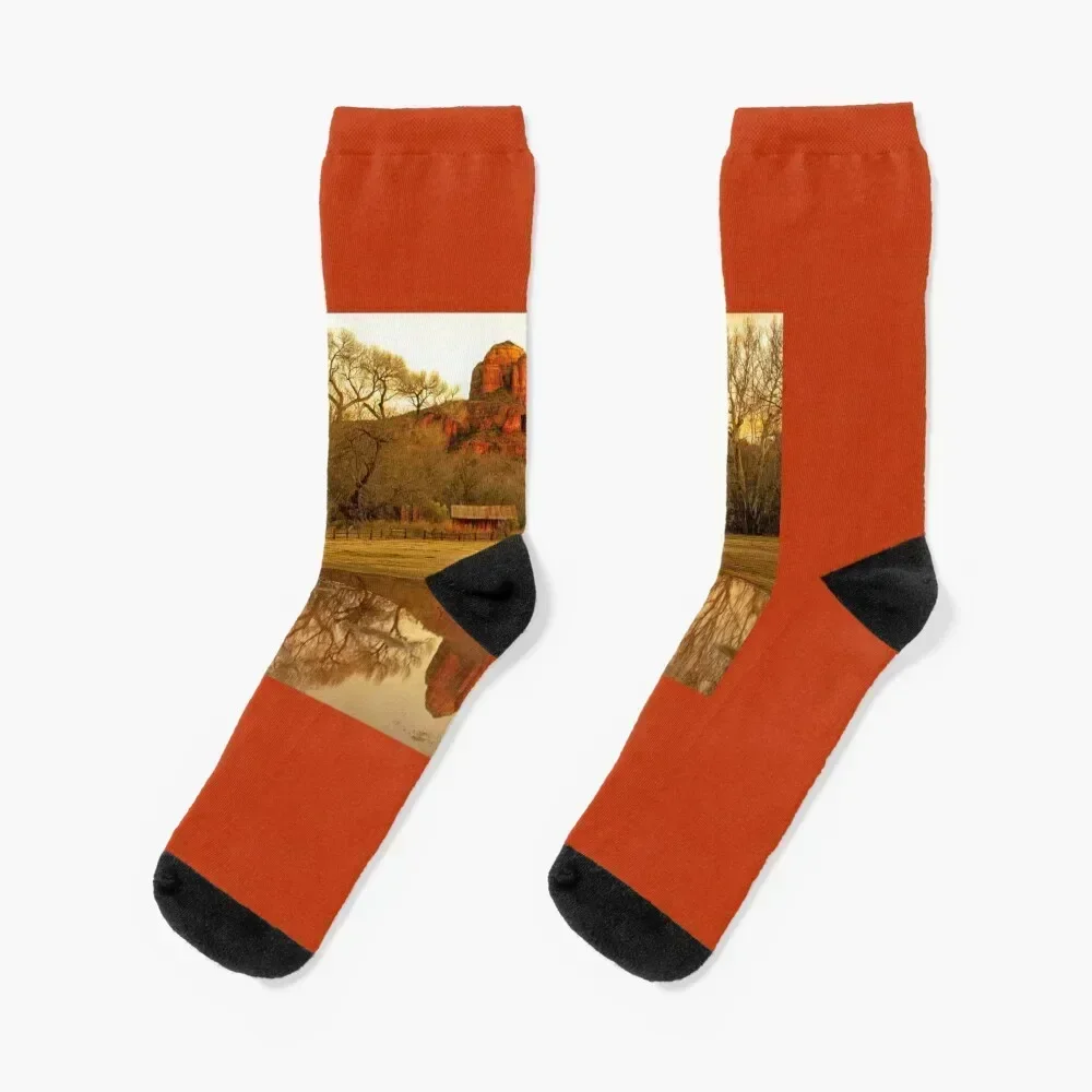 Cathedral Rock Sedona Rainy Day by Reay of Light Socks Novelties Soccer retro custom sports Socks Girl Men's