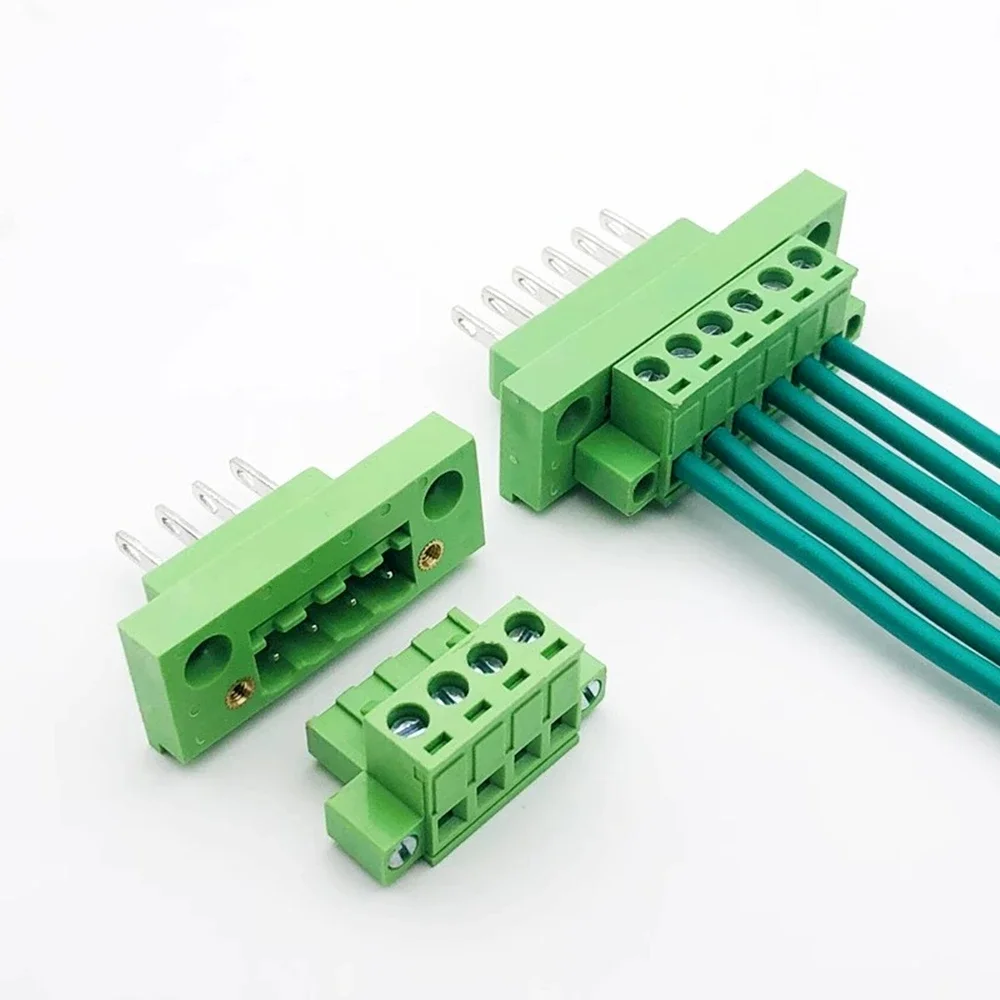 1sets KF2EDGWB 5.08 2/3/4/5/6/7/8/9/10/12Pin Wall Terminal Plug Type 5.08mm Pitch Connector Pcb Screw Terminal Block