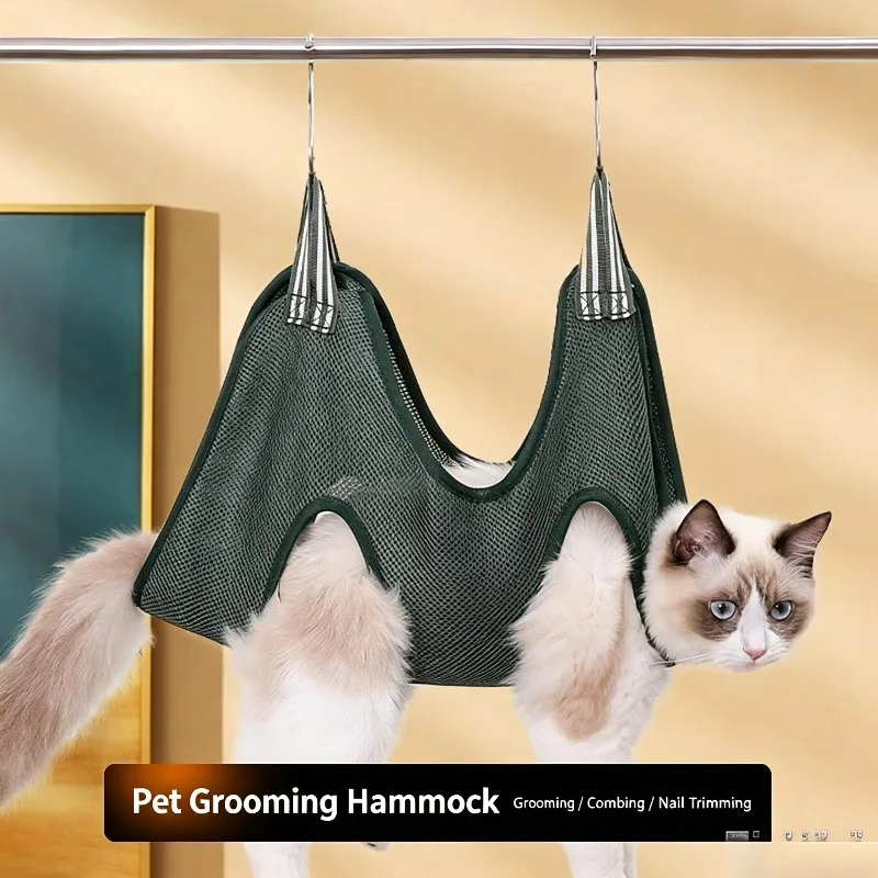 Pet Grooming Hammock Hanging Sling Bag For Nail Trimming Bathing Restraint Helper For Cats And Small Dogs