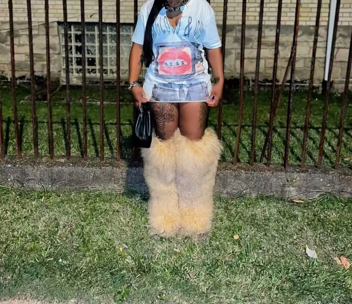 Nuevas botas de piel largas de 72CM para mujer, botas de nieve por encima de la rodilla de piel auténtica de peluche para mujer, zapatos de invierno mongoles, calzado cálido de lana auténtica Y2K de felpa