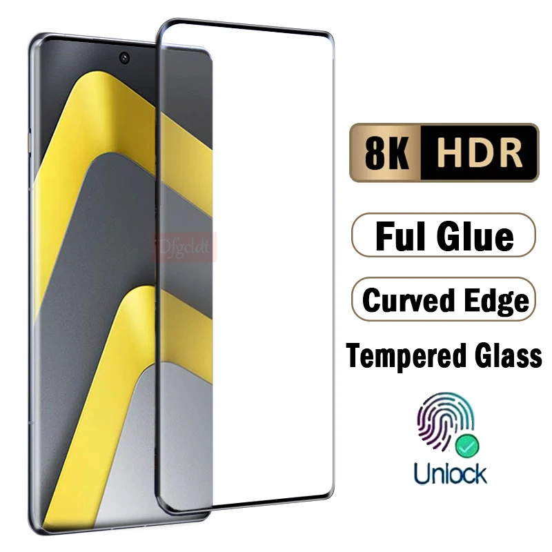 

1-3Piece Curved Full Glue Screen Protector For Xiaomi Poco M8 Pro 5G 3D Hot-Bending Tempered Glass For Poco X7 Protective Film
