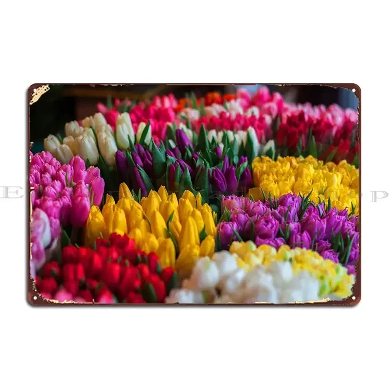 Schönes Blumen-Metallschild Poster Retro-Gemälde Wandbild Individualisiertes Club-Blechschild Poster
