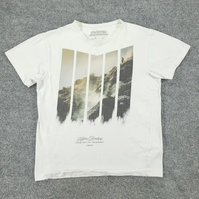 YT Industries Shirt Men's Large White Andreu Lacondeguy Graphic Tee Short Sleeve