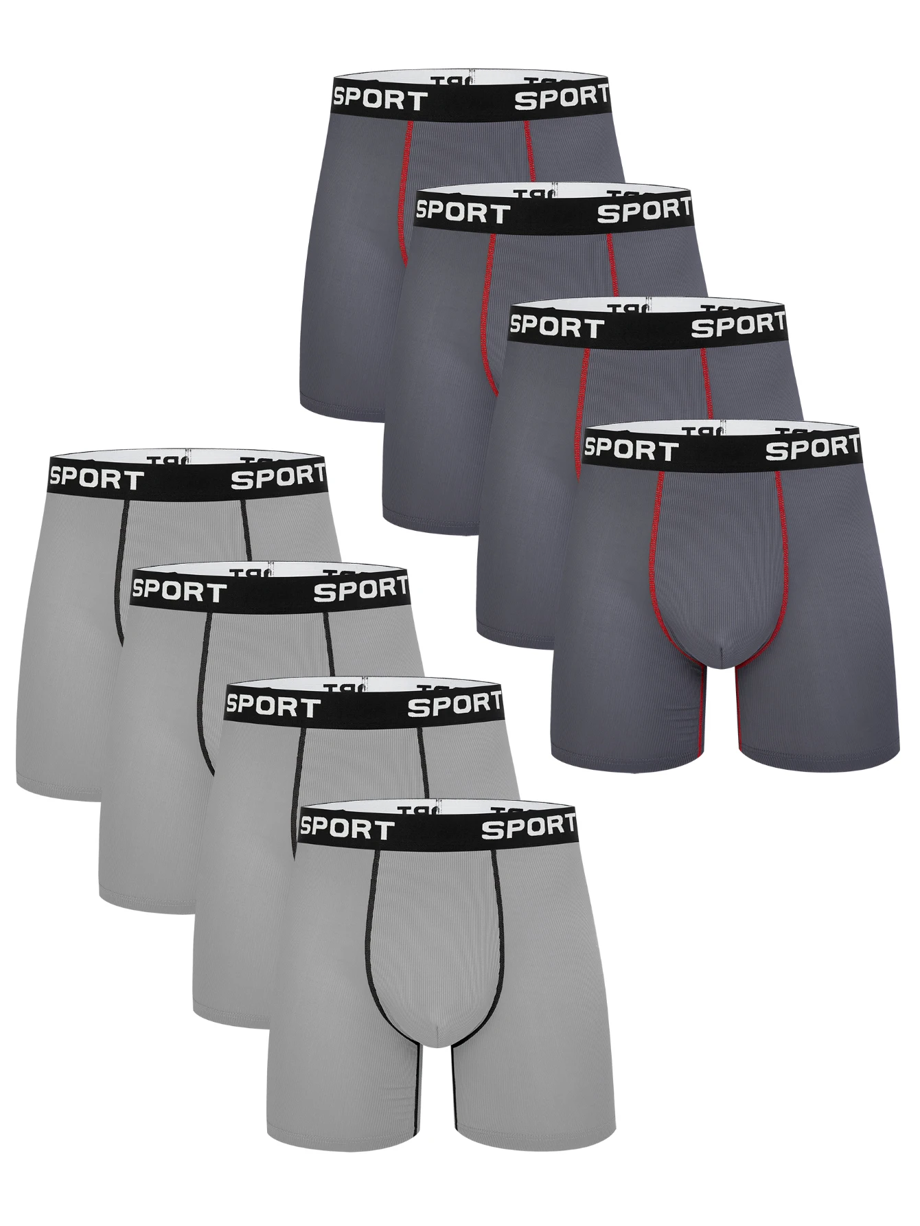 8PCS Celana Dalam Pria Pinggang Sedang Elastis Tinggi Model Sporty Celana Pendek Nyaman Polos Anti Jamur Celana Dalam Panjang Pria