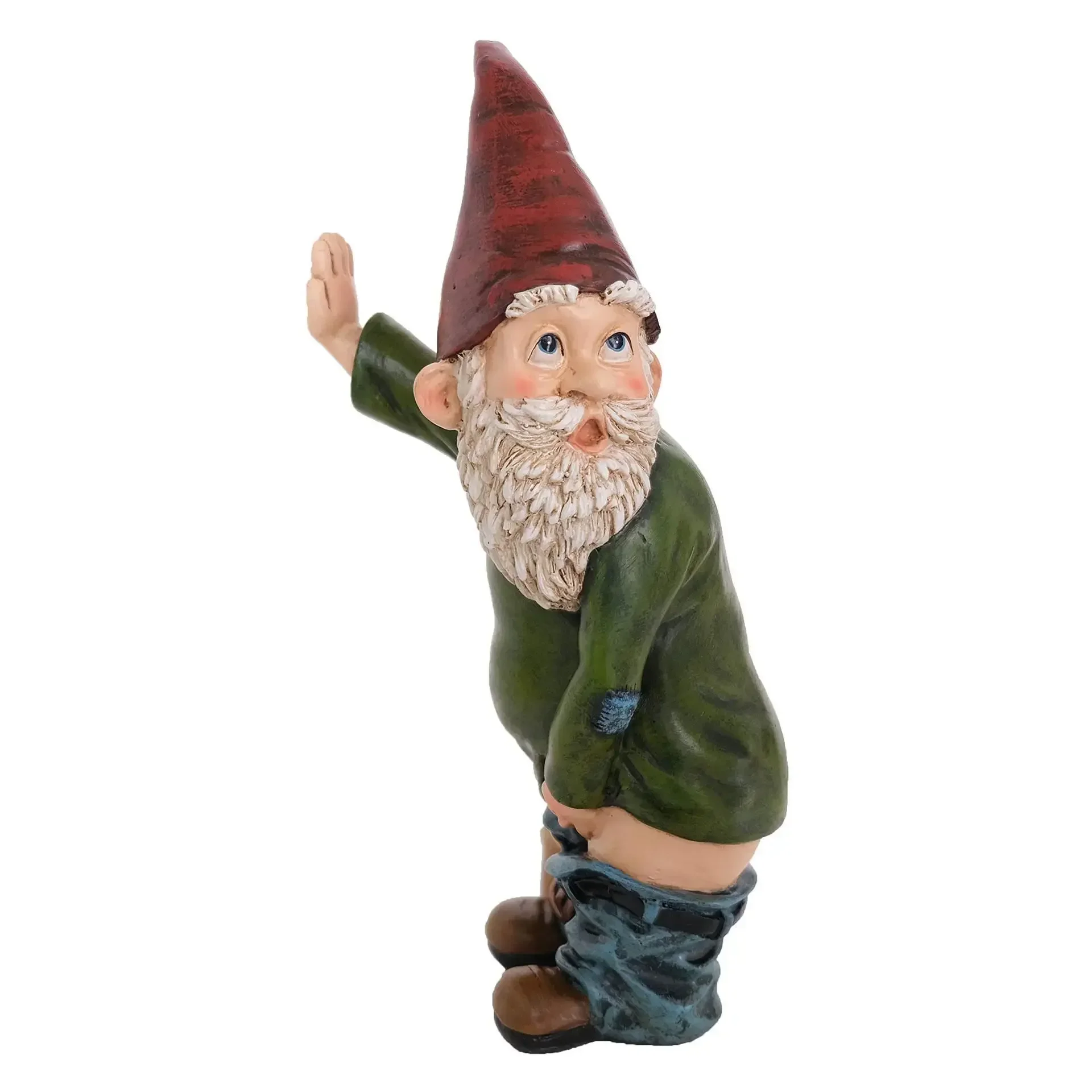 resin crafts White Beard Dwarf Statue Naughty gnome ornaments for garden decorations