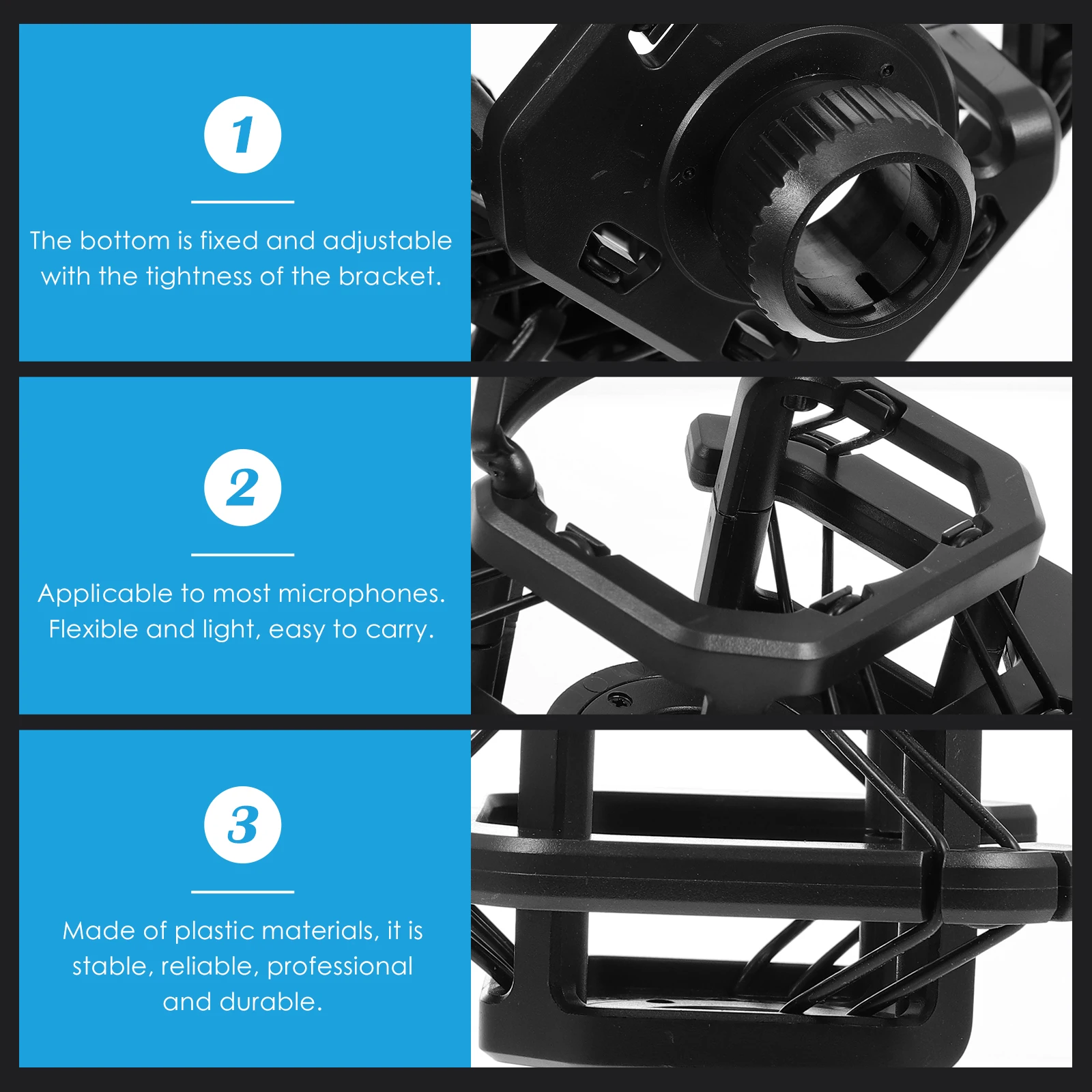 

Bracket Microphone Shock Mount Anti Vibration Plastic Condenser Blowout Preventer