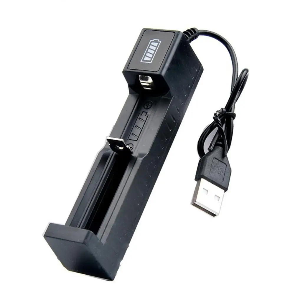 Security Battery Charger Single Slot For Lithium Battery USB Single Slot Li-ion Rechargeable Battery Charger Universal