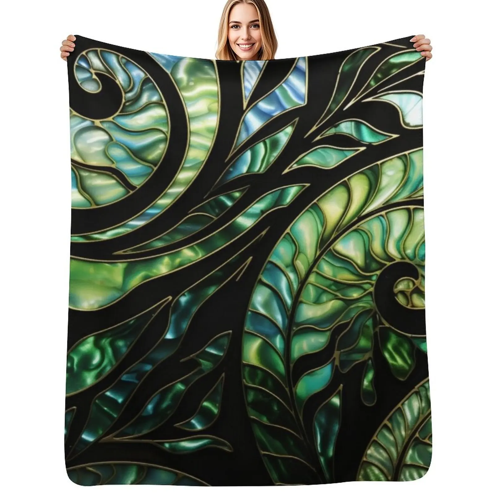 

New Zealand Mori Paua Pattern Koru Design 3 Throw Blanket Hairys halloween decorative blankets ands Blankets