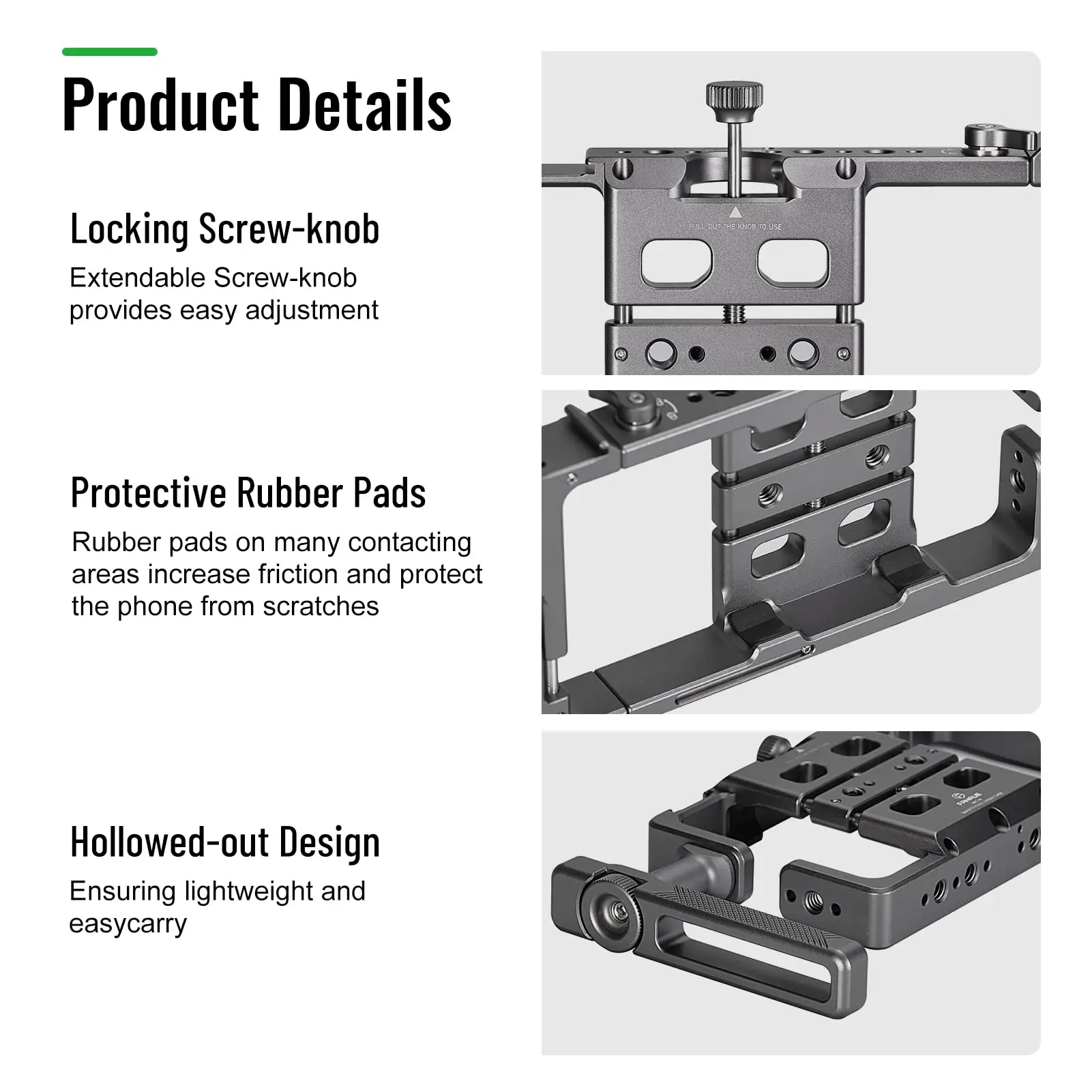 FANAUE Mobile Smartphone Video Rig Gimbal Hand Stabilizer For Cell Phone Cage Film and Television Shooting Cradle Small