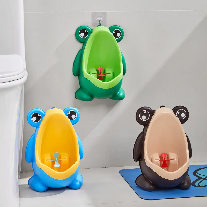 Cute Frog Training Urinal Boys Wall-mounted Urinal Frog Shape Boys Vertical Urinal Potty Boys Stand Vertical Pee Urinal Trainer