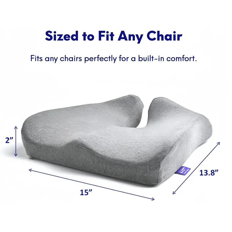 Pressure Relief Seat Cushion for Long Sitting Hours, Dense Memory Foam Chair Pad, Comfort Cushion for Office Home Daily Use