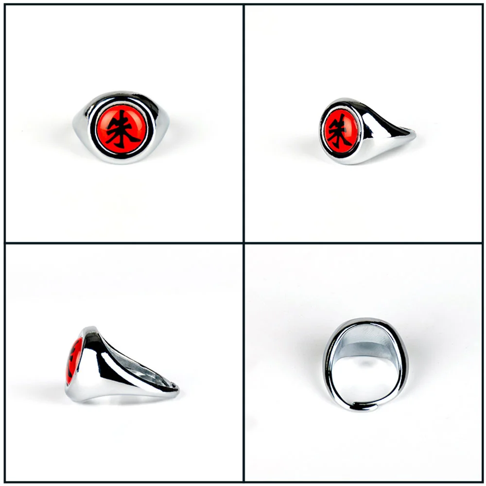 Anime Naruto Akatsuki Itachi Ring Cosplay Ring Accessories Sharingan Action Figure Prop Metal Ring Children Kids Boy Cool Gift