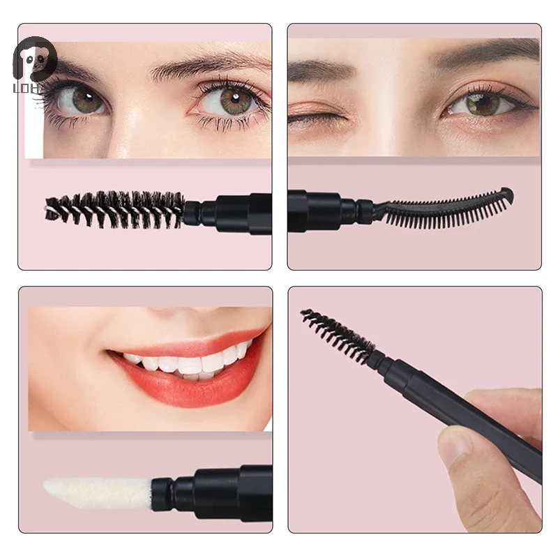 1 قطعة فرشاة الحاجب الحلزونية القصيرة المحمولة مع غطاء غبار شفاف رمش مشط الشفاه فرشاة الحاجب تمديد ماكياج أداة