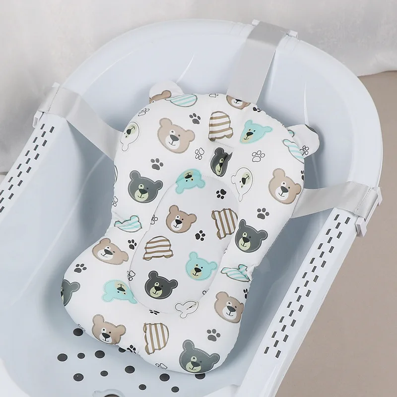 Baby Bath Seat Support Mat Infant Anti-Slip Soft Comfort Body Cushion Foldable Baby Bath Tub Pad Chair Newborn Bathtub Pillow