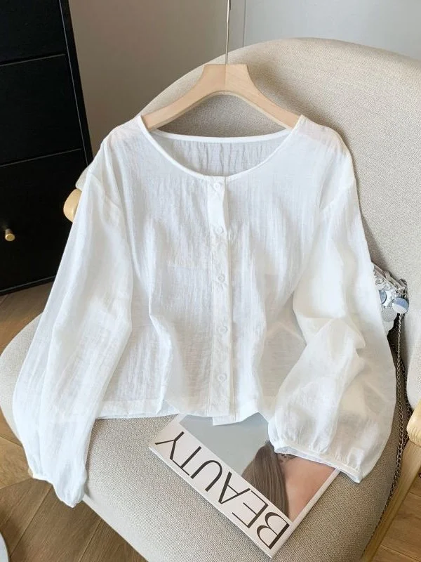 

Spring 2025 Women's Comfortable Sun Protection irt Thin Casual Loose Color Faionable Slimming Top Korean Sle Long...