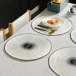 2pcs European Style Light Luxury Paper Placemat Coffee Mat Versatile Hotel Decoration Handwoven Western Placemat
