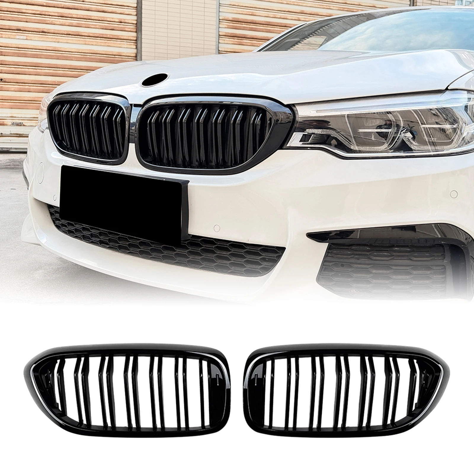 

Для BMW G30 G31 5-Series 520i 530i 540i 2017-2020 седан 4-дверная передняя решетка гоночная решетка верхний бампер капот радиатора сетка