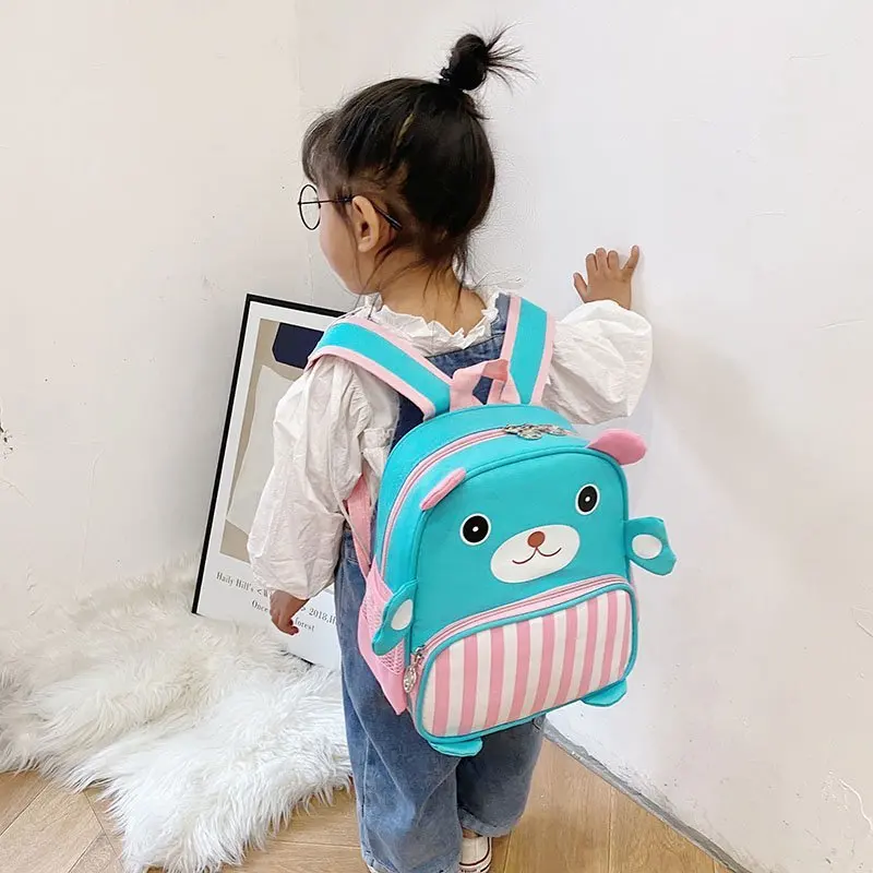 Sac à dos brodé personnalisé pour enfants, mignon, dessin animé, ours en peluche, voyage, shopping, maternelle