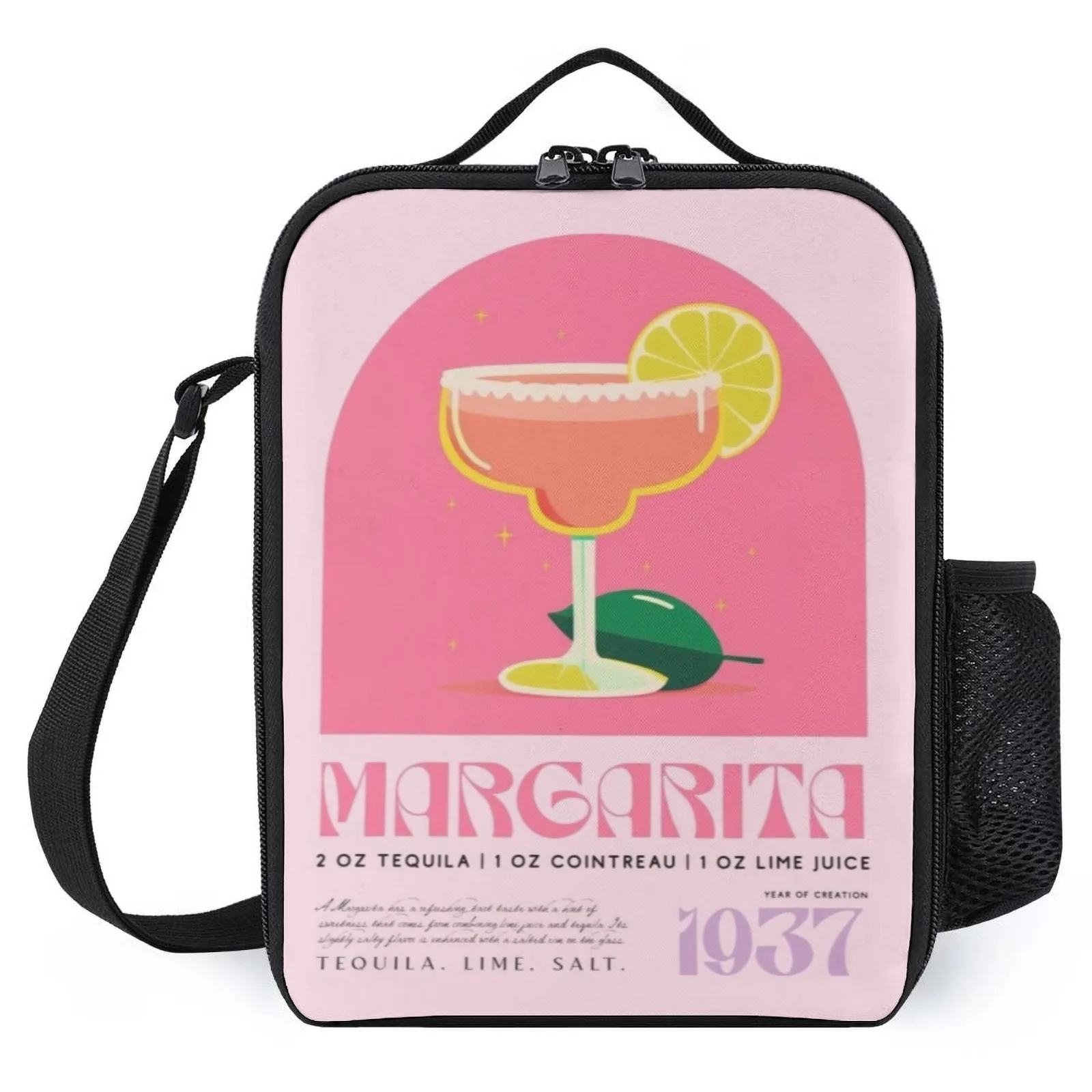 

Margarita Pink 1937 Рецепт Bolsa Termica Porta Alimentos Детская сумка для пикника с принтом Ланч-бокс Детская изоляционная сумка для ланча