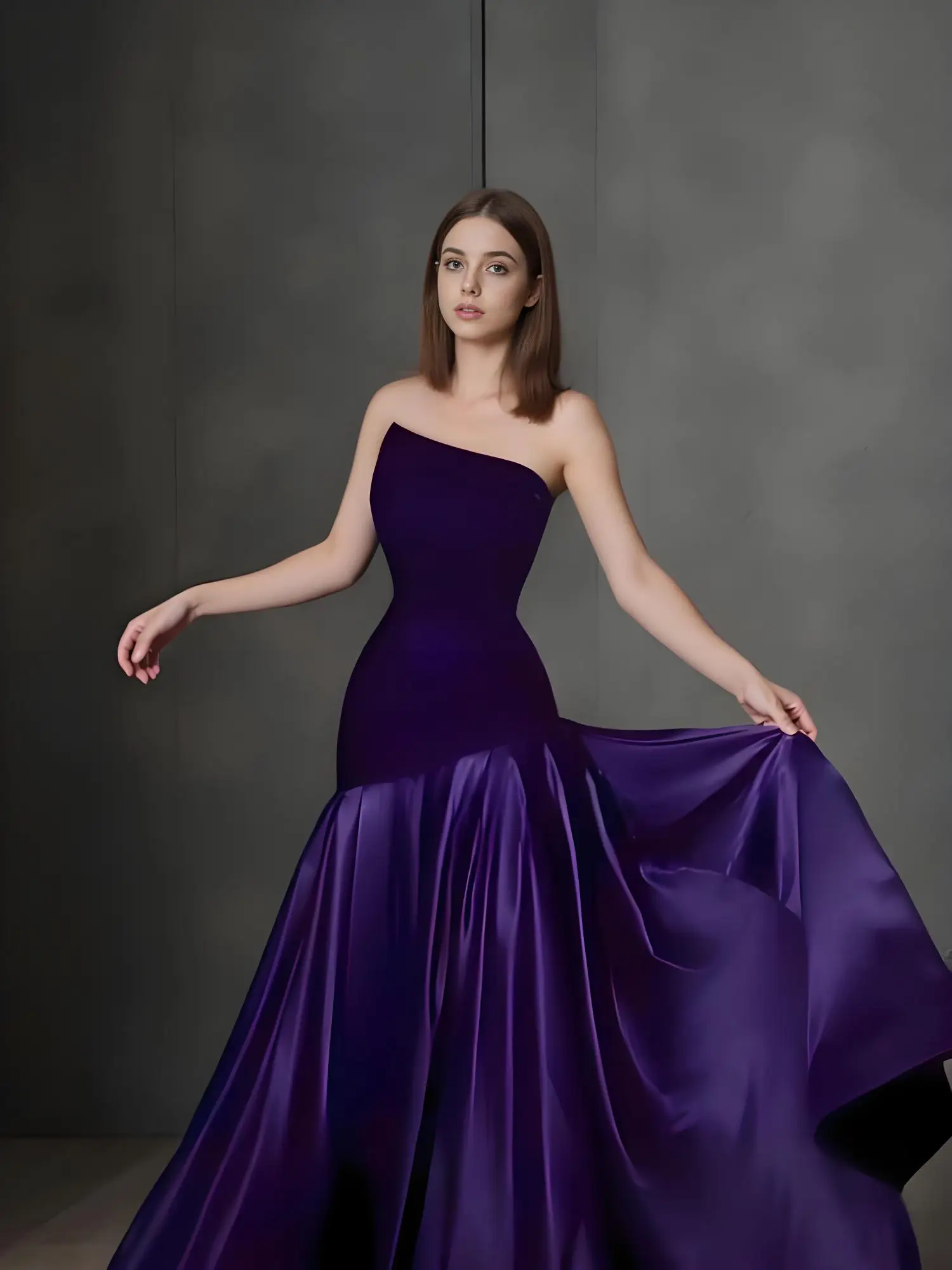 

Beshinel бордовые атласные вечерние платья без бретелек по индивидуальному заказу, роскошные элегантные лоскутные платья для выпускного вечера без рукавов 2025 Vestidos