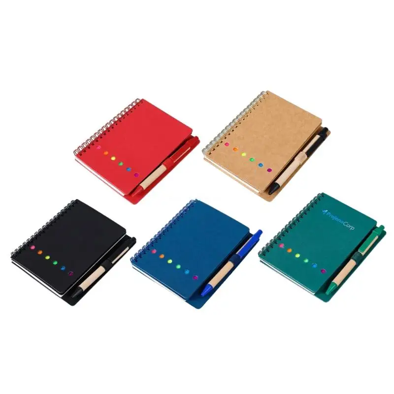 

3Pcs Pocket Notebook Lined Notepads with Pen in Holder, Sticky Notes Page Marker Colored Index Tabs for Daily Planning Dropship