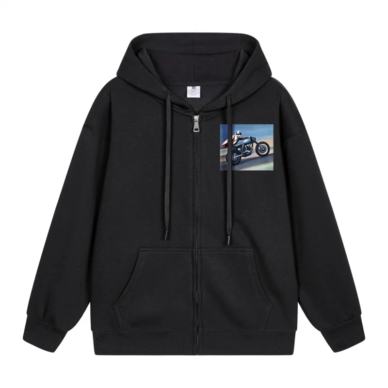 

Мужская толстовка на молнии с капюшоном Car On Road With Trees 2025 Новый стиль Повседневный стиль для пар Повседневный и свободный стиль