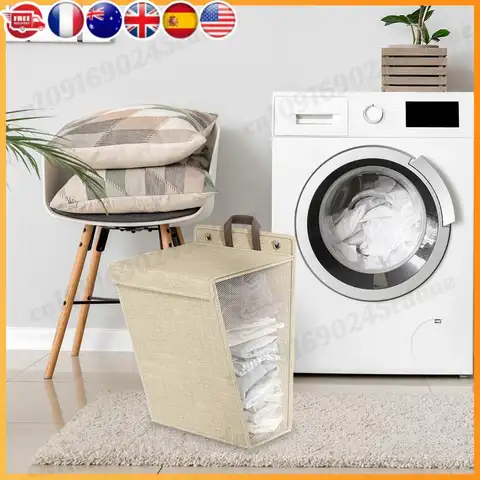 Hanging Laundry Basket Large Capacity Hamper Space-Saving Foldable Storage Bag Folding Dirty Clothes Basket for Bathroom Bedroom