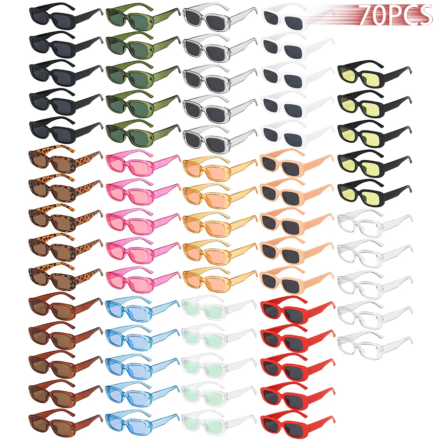 

70 PCS Small Rectangle Pattern Driving Fishing Sunglasses For Women Vintage Brand Designer Sun Glasses Female UV400 Eyewear