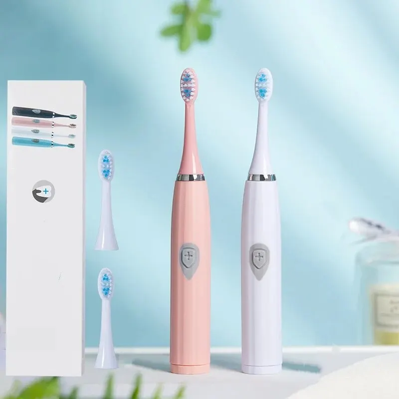 1pc White/Pink Electric Toothbrush Adult Model Soft Bristle Electric Toothbrush Battery Model Family Set Electric Toothbrush