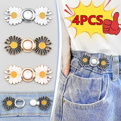4/2/1PC Reusable Metal Buttons Pearl Snap Fastener Pants Pin Retractable Button Sewing-on Buckles Jeans Perfect Fit Reduce Waist