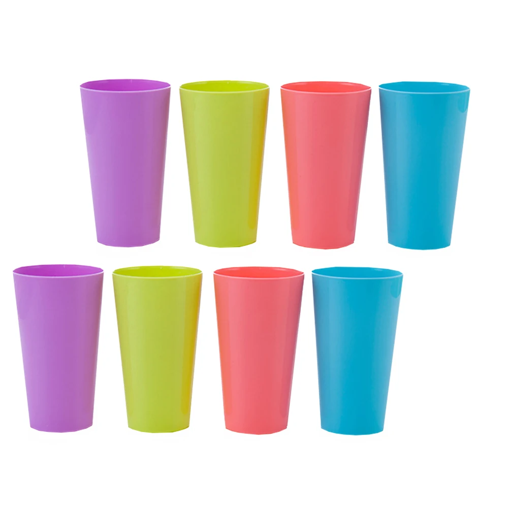 

8 Pcs Drinking Cup Simple Pattern Juice Water Universal Goblets Home Field Fruit Plastic Transparent Elegant Stylish Kitchen Bar
