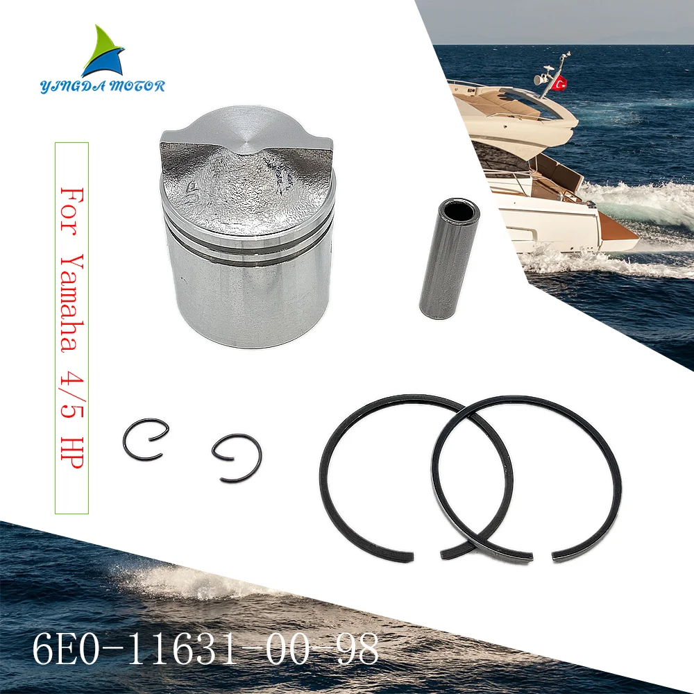 

Boat Motor Piston Assy Set 6E0-11631 for Yamaha Outboard Motor 4HP 5HP 2-Stroke 50MM Boat accessories