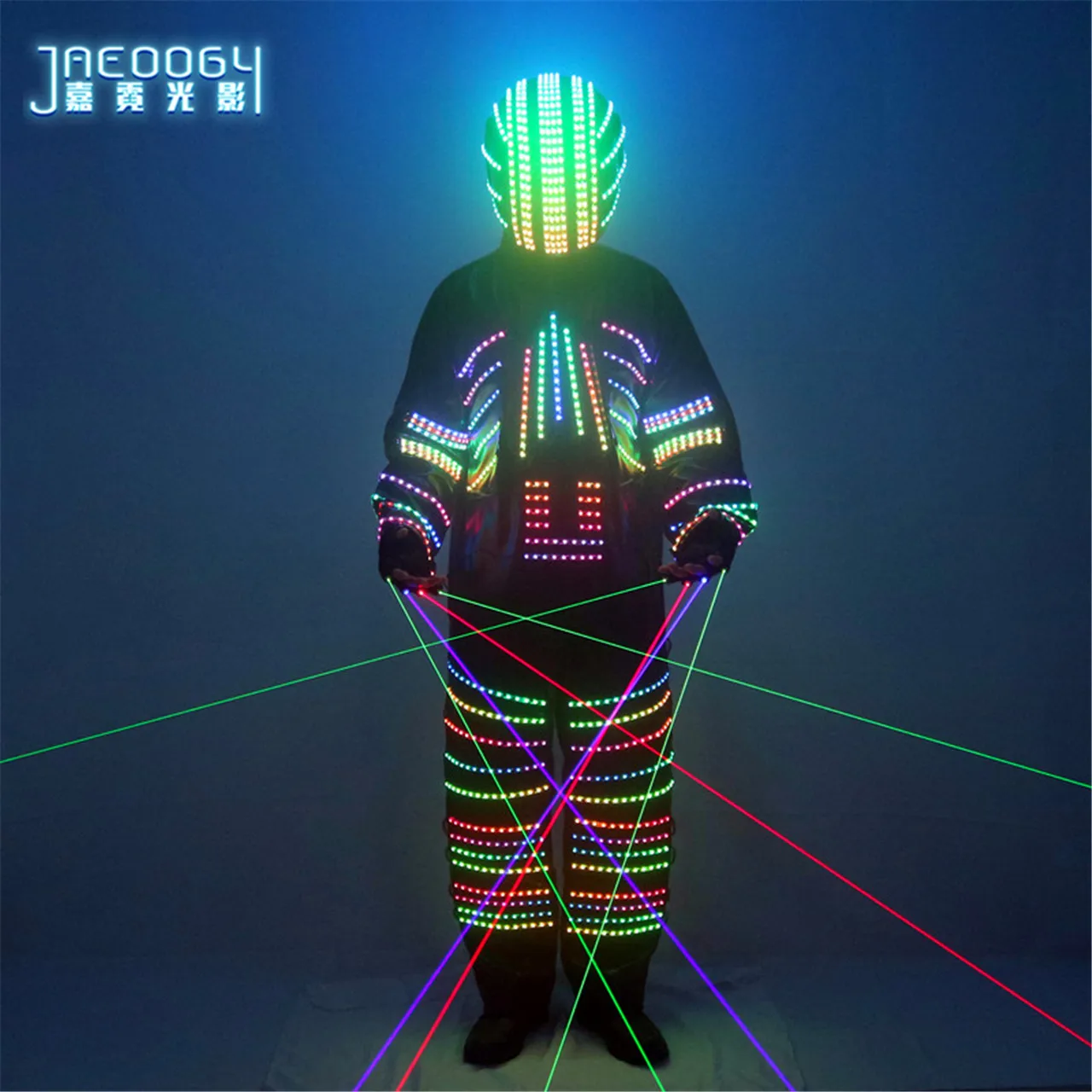 LED Light Up Costume Robot Suit Stage Performance Light Up Props Bar Nightclub Laser Gloves Suitable For Party Performance