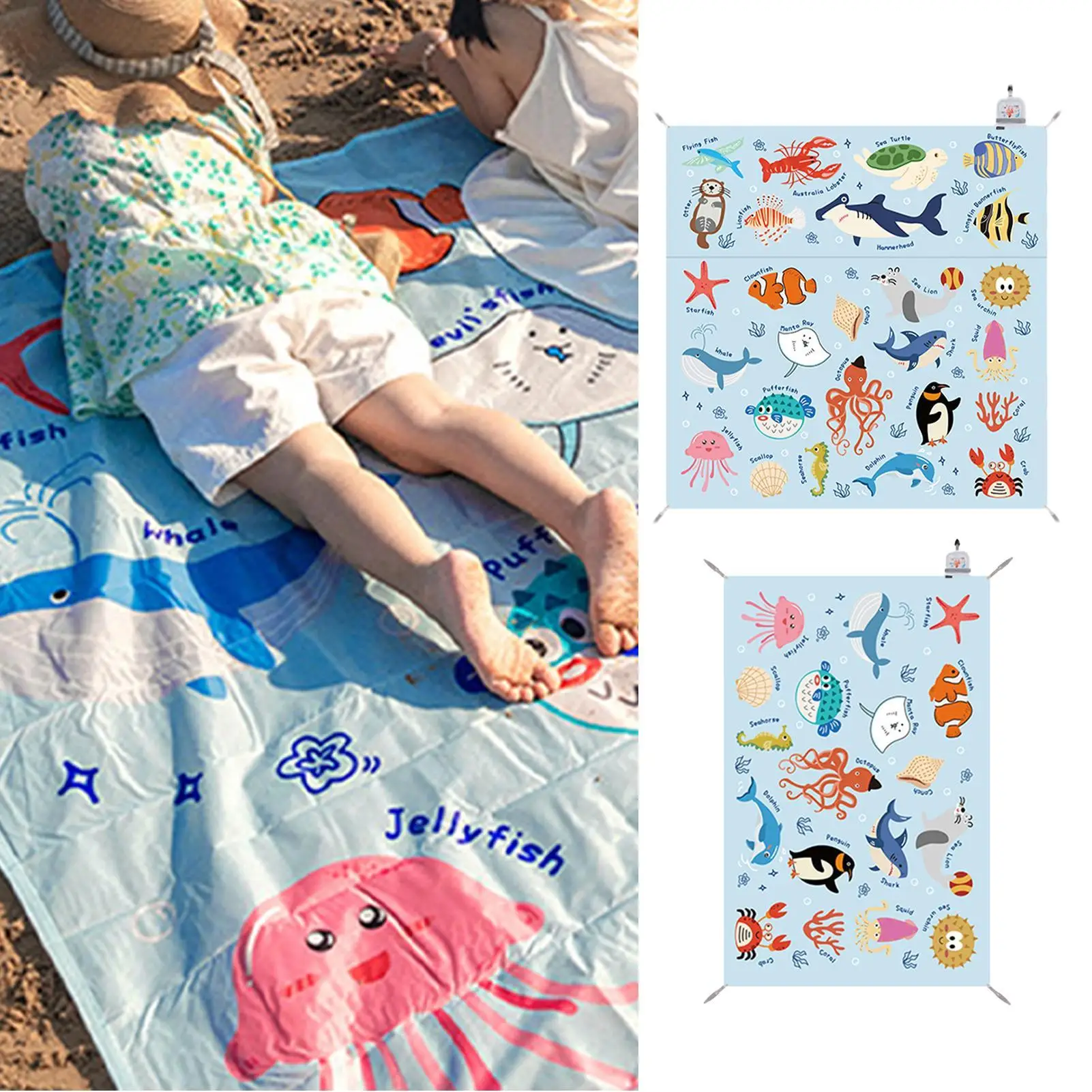 

Beach Picnic Blanket Foldable Travel Picnic Mat Waterproof Anti-moisture Tent Mat For Camping Outdoor Activities Easy To Use