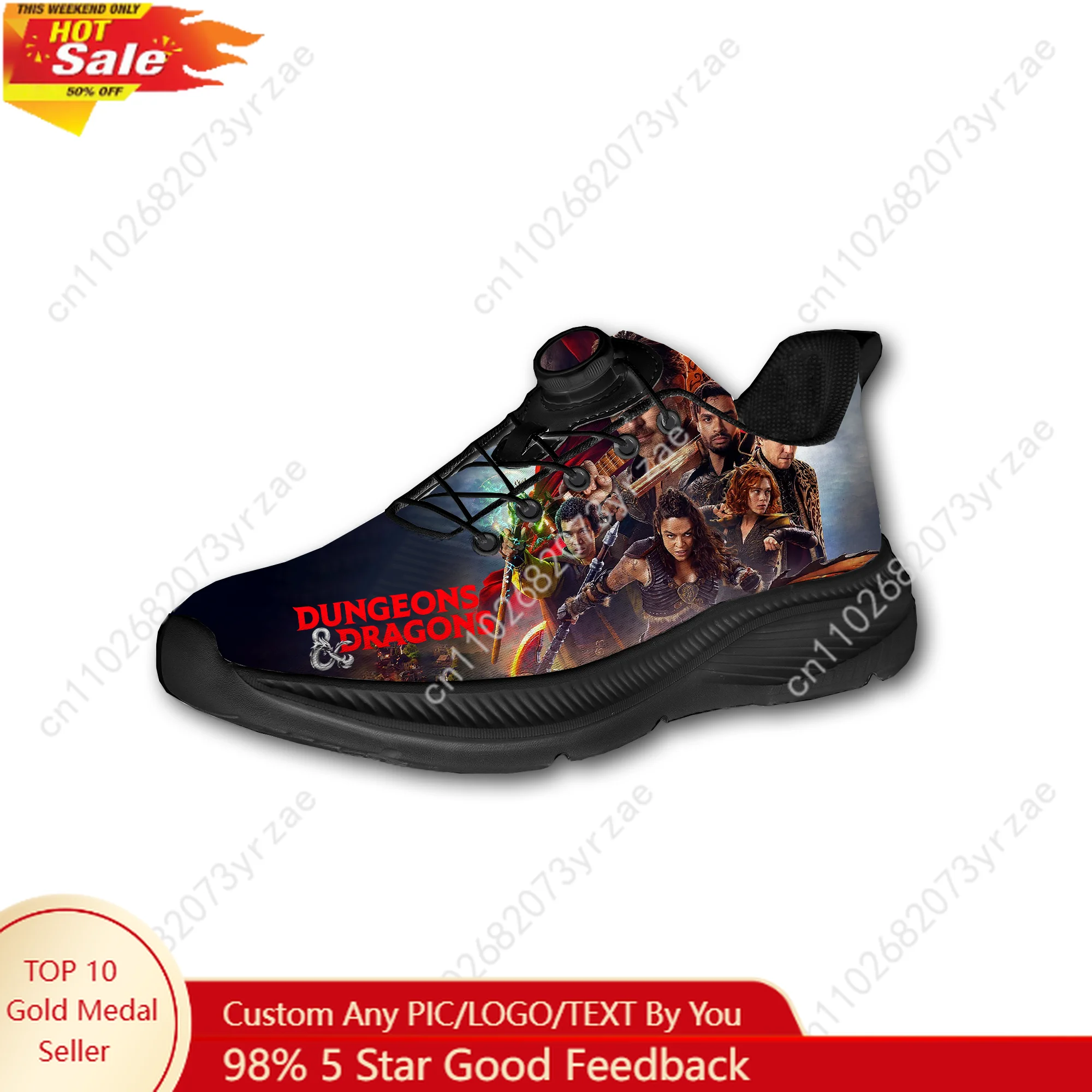 

Dungeons Dragons Sneakers Mens Womens Walking Shoes Laceless Rotating Button Sports Shoe Fashion Lightweight Custom Made Sneaker