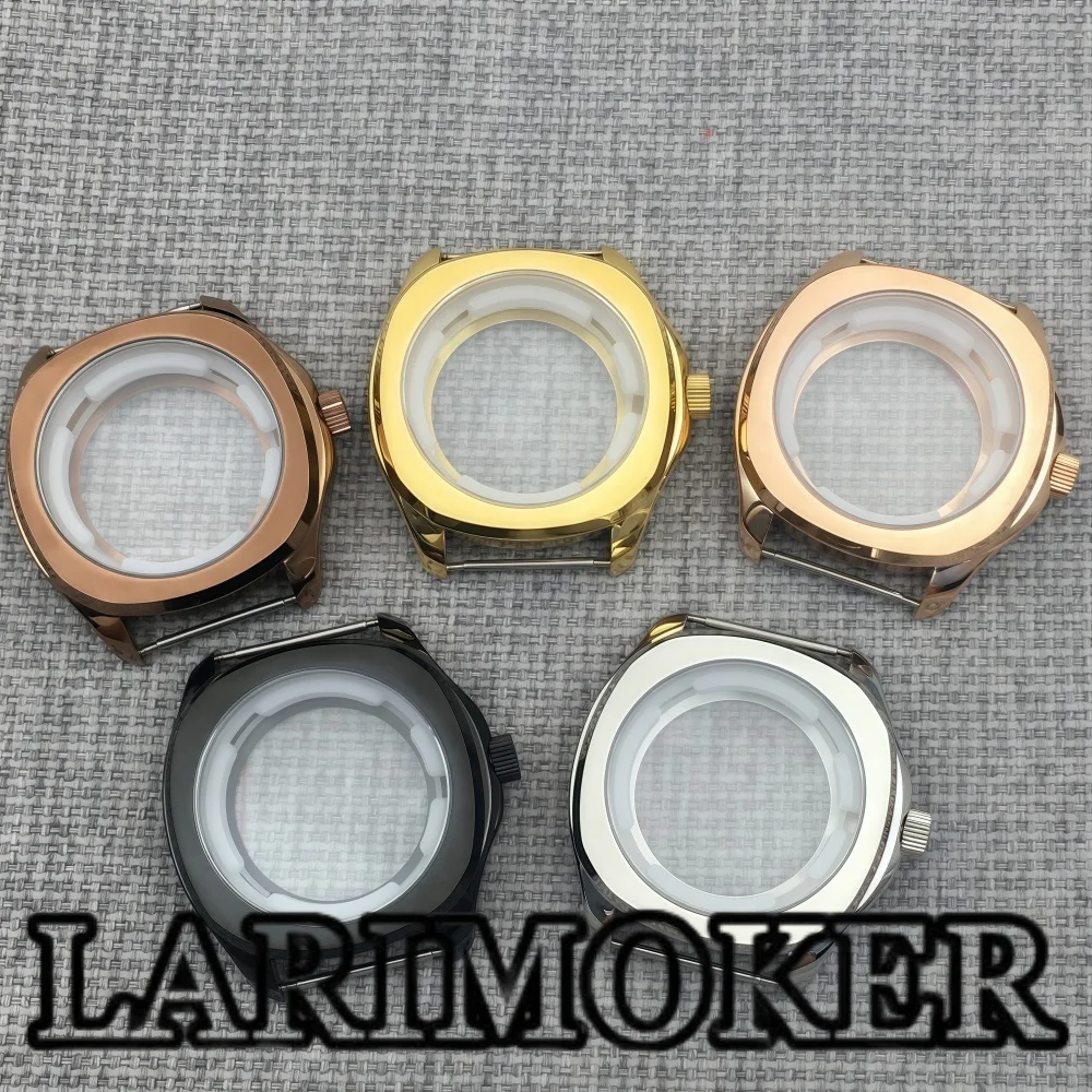 

LARIMOKER 39MM Square Watch Case Silver Brown Black Rose GOLD PVE Diameter Stainless Steel Sapphire Glass Case For NH35 PT5000