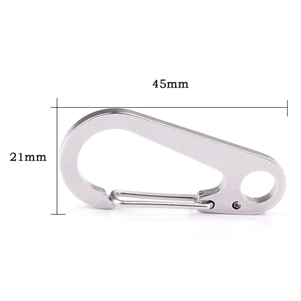 1pc Stainless Steel Keychain D-shaped Carabiner Spring Quick Hanging Buckle Waist Umbrella Rope Outdoor Multifunctional Buckle