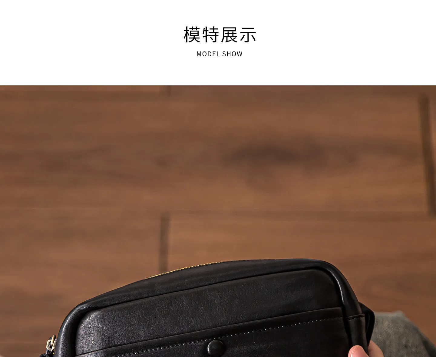 Vintage Luxus handgefertigte Umhängetasche aus erstklassigem Rindsleder für Herren, Arbeits-Umhängetasche, Wochenend- und Reisetasche, Designer-Echtleder-Messenger-Tasche in Schwarz. – Detail 6