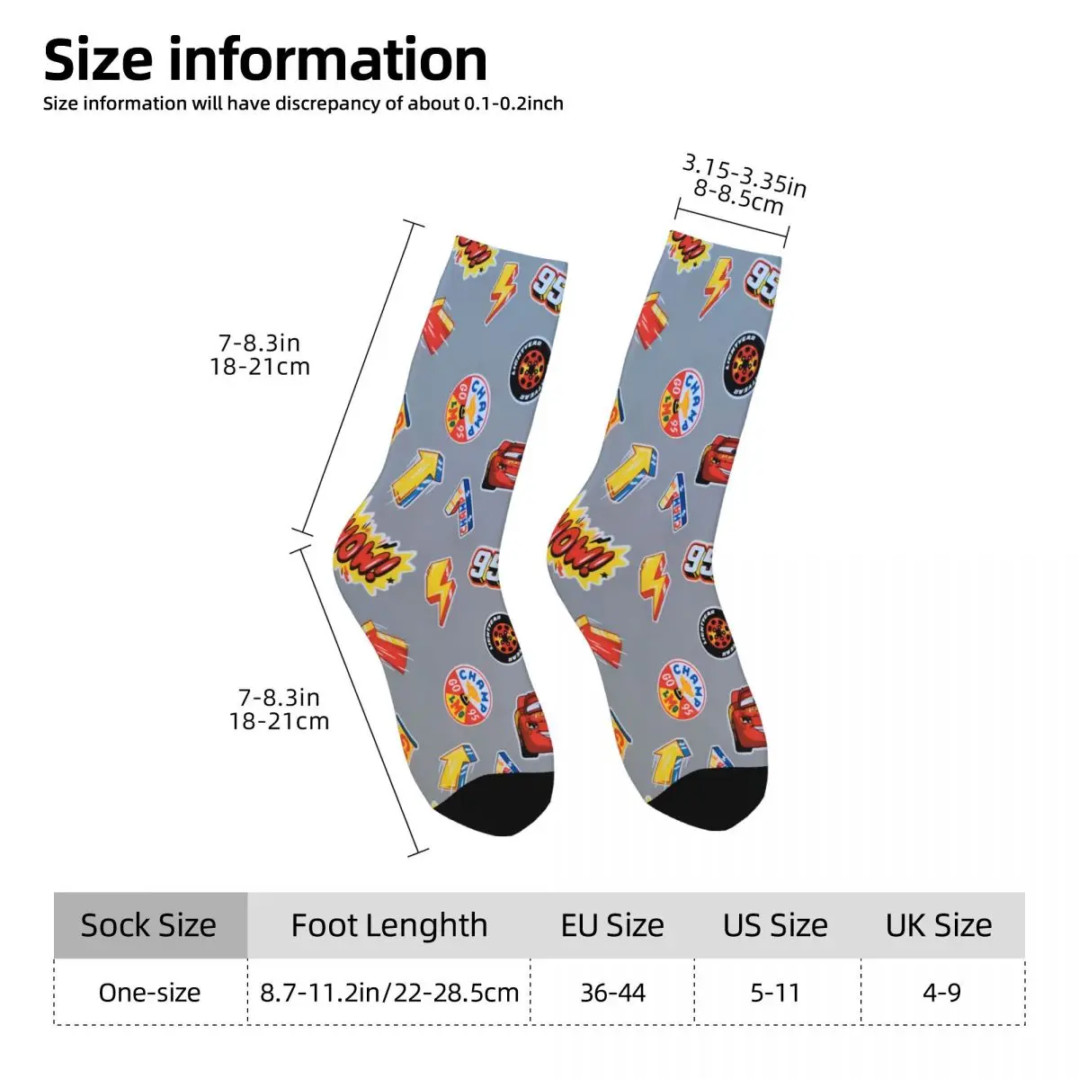 Stickers Socks Printed Men's Stockings Polyester