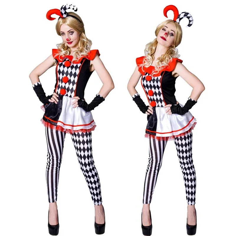 

ss23Women Harley Harleyquinn Clown Monster Costume Halloween Joker Quinn Jack Napier Cosplay Fancy Dress