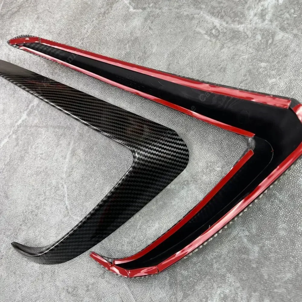 For Tesla Model 3 Y 2017-2023 Car Front Bumper Fog Lamp Eyebrow Cover Fog Light Blade Trim Spoiler Wind Knife Gloss Black Tuning