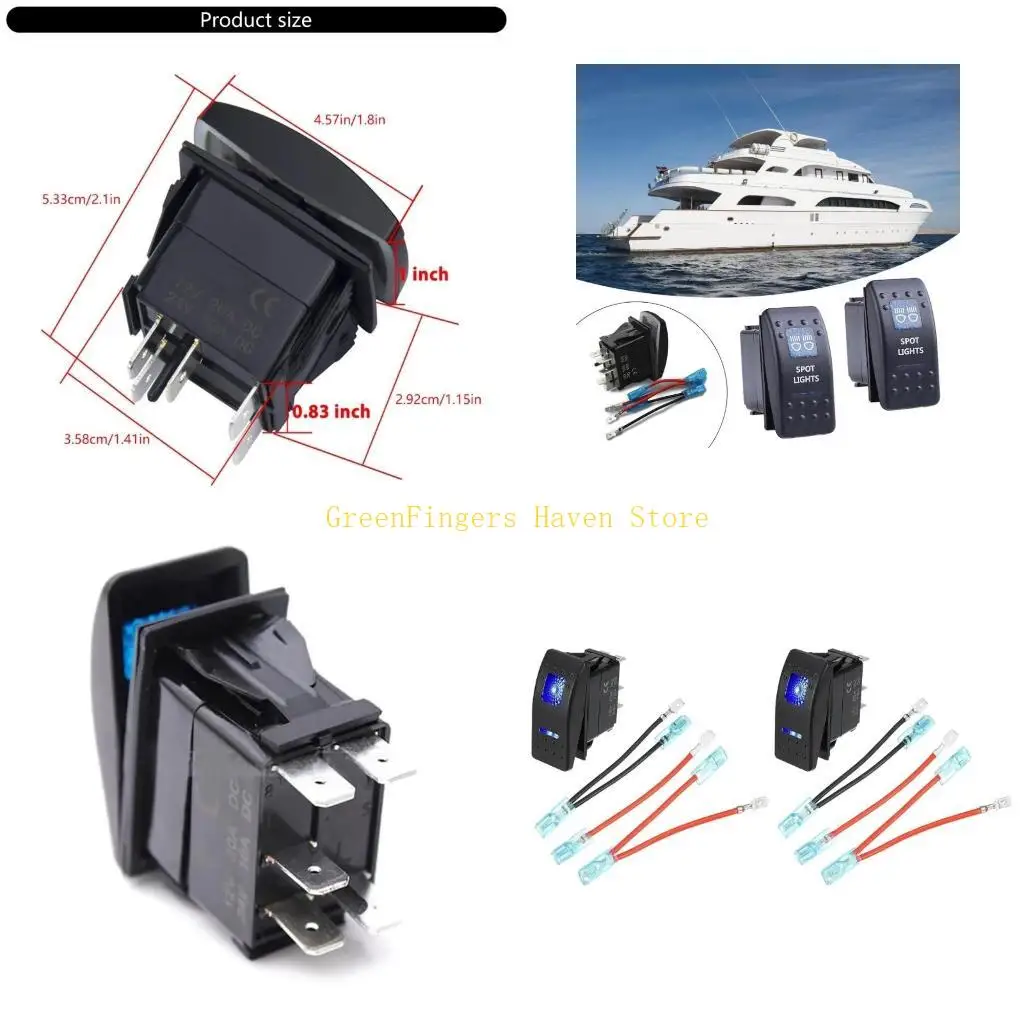 

F68D 2PCS 12V 20A синий светодиодные водонепроницаемые лодки