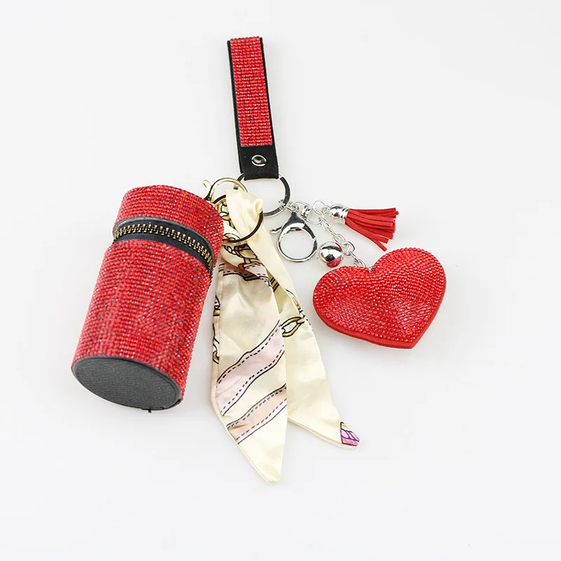 

Diamond-encrusted Red Envelopes, Love Hearts, Car Key Pendants Keychains